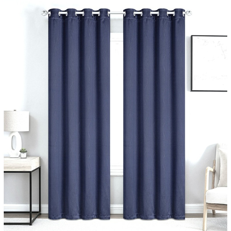 Rideau en polyester Briania, Noir, L 54 po x L 95 po