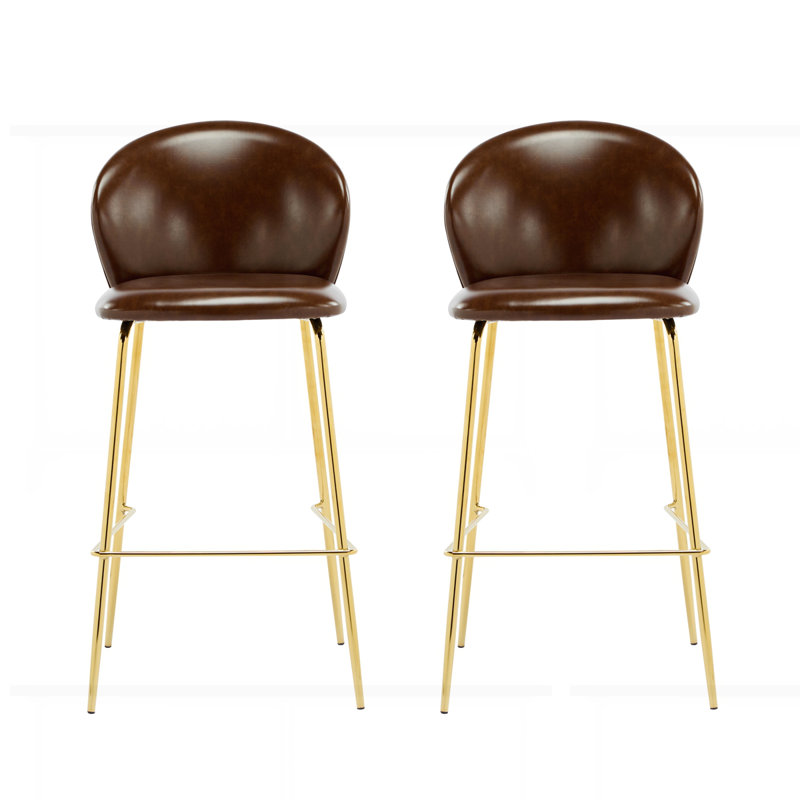 Kira Indoor Upholstered Bar Stool Set of 2