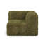 Canapé d'angle modulaire 6 pièces pour salon, couleur vert olive, rembourrage en fausse fourrure et mousse haute densité compressée, fauteuils sans accoudoirs, pouf