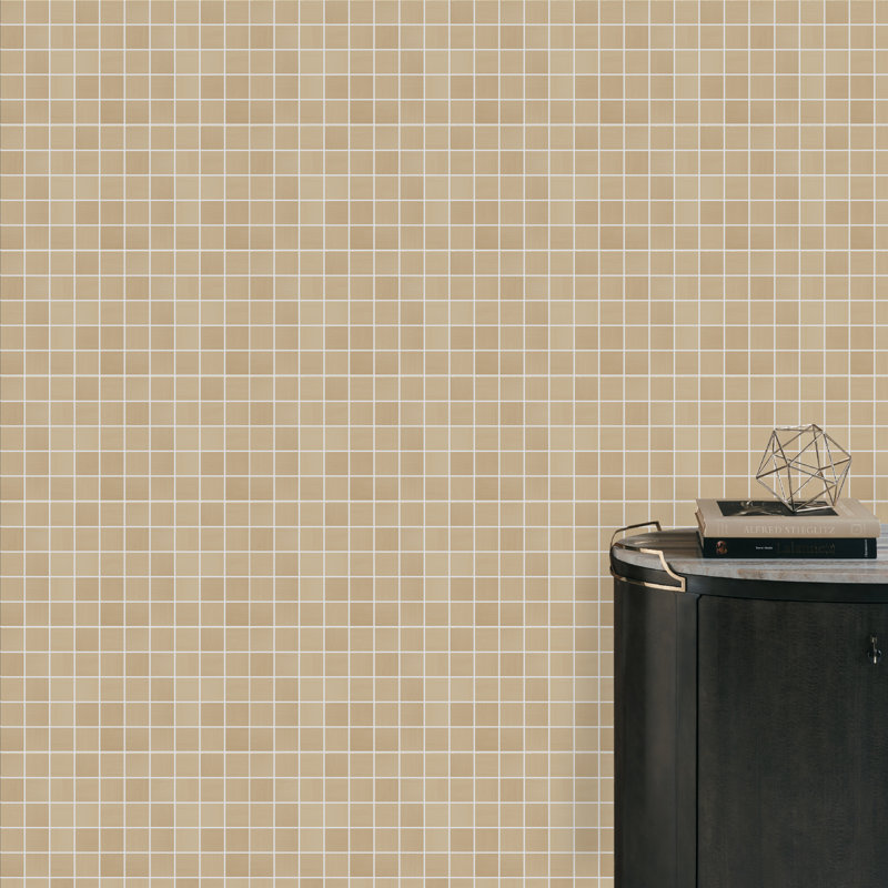 Refinery 2'' W x 2'' L Porcelain Tile Grid Mosaic Sheet, Caramel
