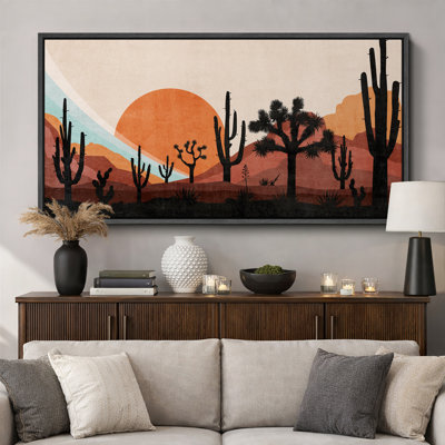 Cactus Desert Western Desert Sunset avec Cactus