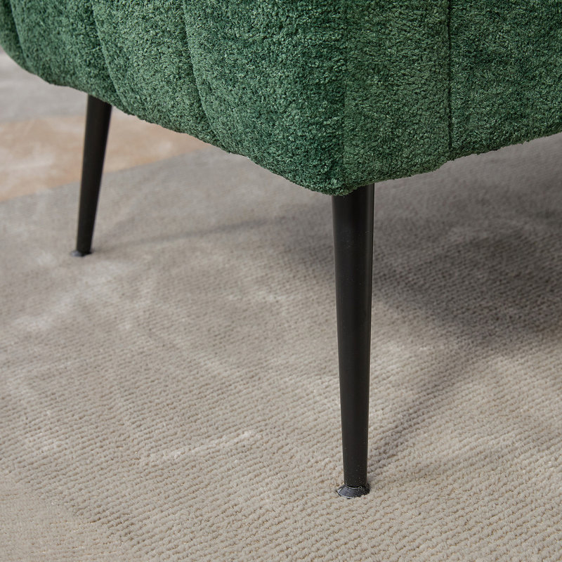 Mini causeuse rembourrée en chenille de 50,2 pouces de largeur avec capitonnage et pieds en métal pour des espaces de vie compacts