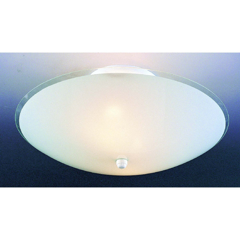  3-Light Indoor 14.5" White Round Flush Mount with White Glass