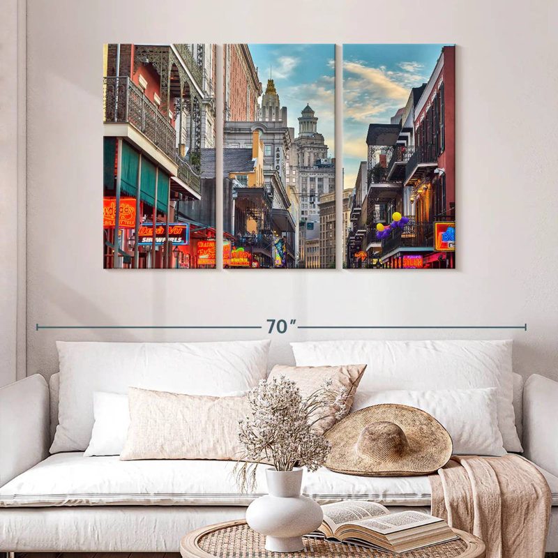 Sebbie Bourbon Street Buildings, 32" H x 50" W