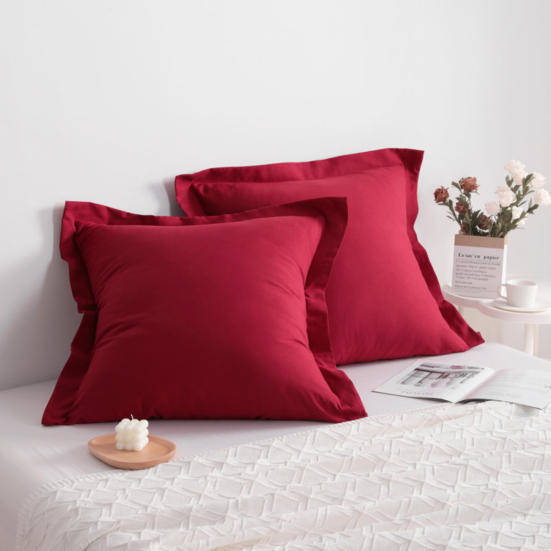 Taies décoratives, 1800 taies d'oreiller Oxford en microfibre brossée - NTBAY, Rouge vin