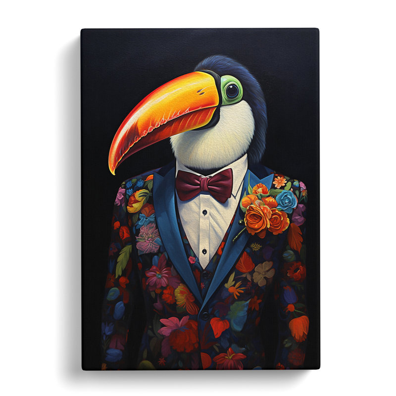 Toucan In A Suit - No Frame Print, 76cm H x 50cm W x 3cm D