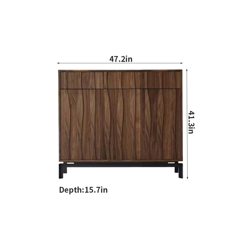 Armoire décorative simple en bois massif