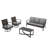 Patio Swivel Dining Chairs Set With Cushions-349376863