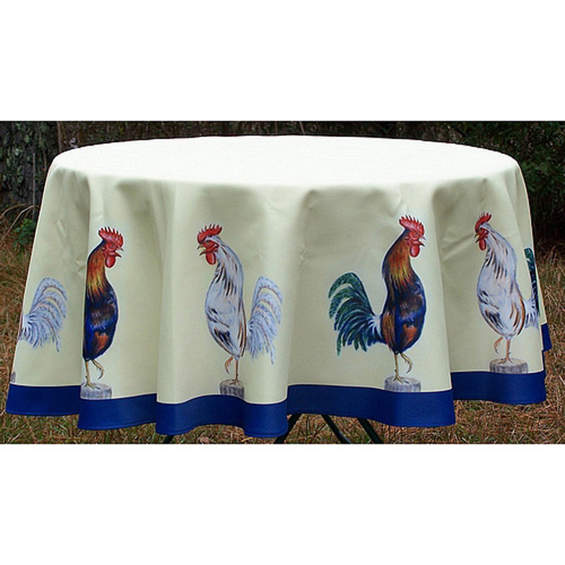 Alwin Animal Print Round Tablecloth, 68" W Round