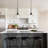 Concow 1 - Light Matte Black Single Pendant with Clear/Swirled Glass Globe-996196315