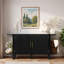 Buffet moderne avec tablettes courbées, grand espace de rangement et tablettes ajustables-689746549