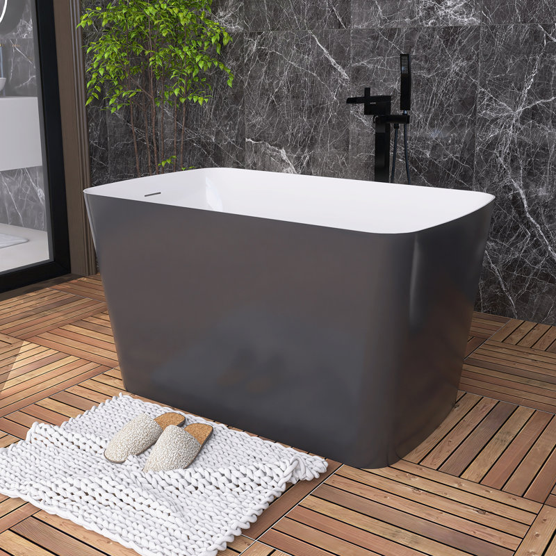 Baignoire autoportante en acrylique de 47 po avec siège intégré, Grey