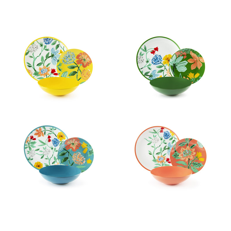 Eze Sur Mer 12 Piece Porcelain Dinnerware Set - Service for 4