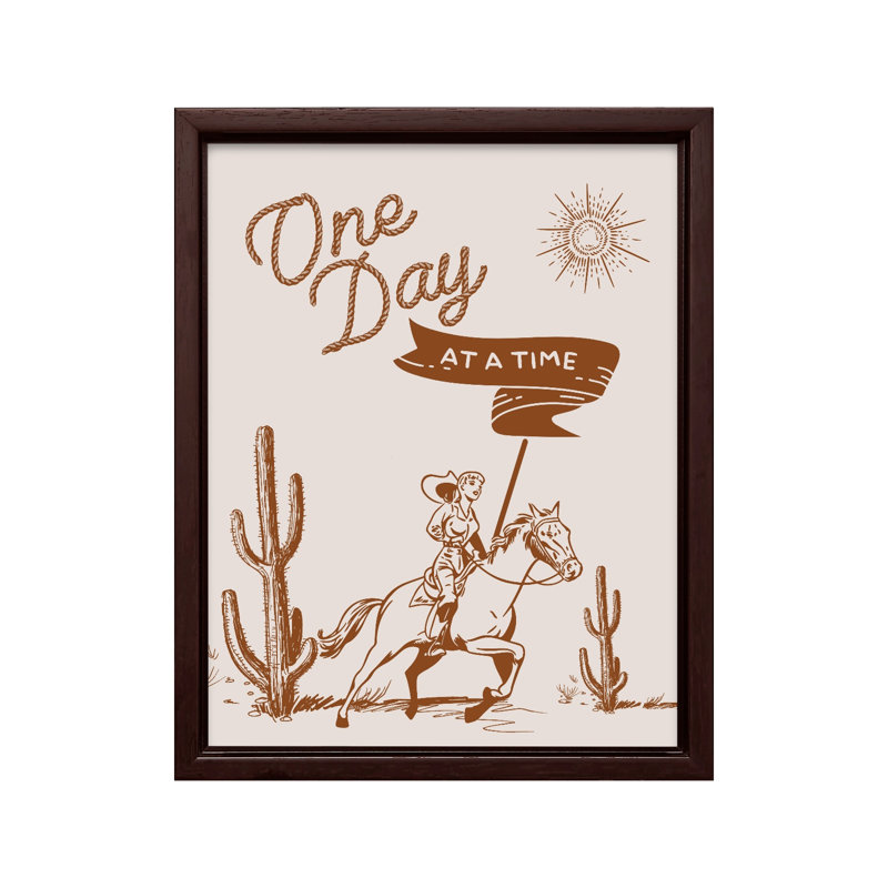 Brun un jour à la fois, Canvas, 12"H x 16"W, Brown Framed