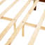 Grand lit en noyer avec décor, pin, structure robuste, détails intérieurs spacieux et tendance, bois de pin, couleur noyer, assemblage simple-557478047