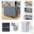 Kitchen Island Cart, 54.3" Wide, Solid Wood Top, Locking Wheels, Cabinet, 2 Drawers, Spice & Towel Rack, Blue | Gift Idea-1736253070