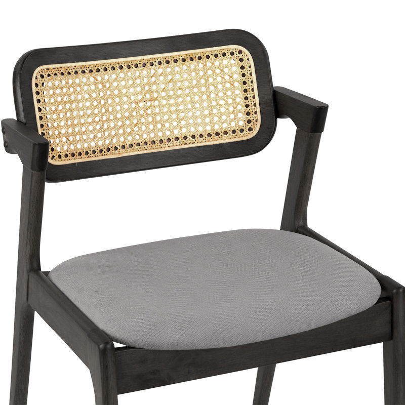 Kikuo 17.5'' H Velvet Upholstered Side Chair, Black