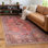 Tapis rouge / bleu marine / beige Prague