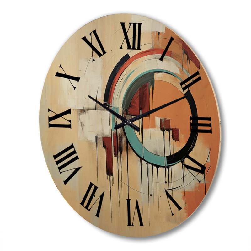 Horloge murale en bois massif Varshini, Très grand