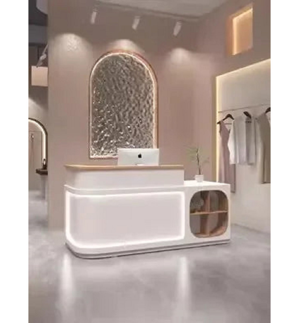 Nails White Reception Desk Store Wood Modern Small Cash Reception Desks