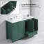 Ensemble de meuble-lavabo vert 48 po avec lavabo en céramique et armoire de rangement abondante-1624822261