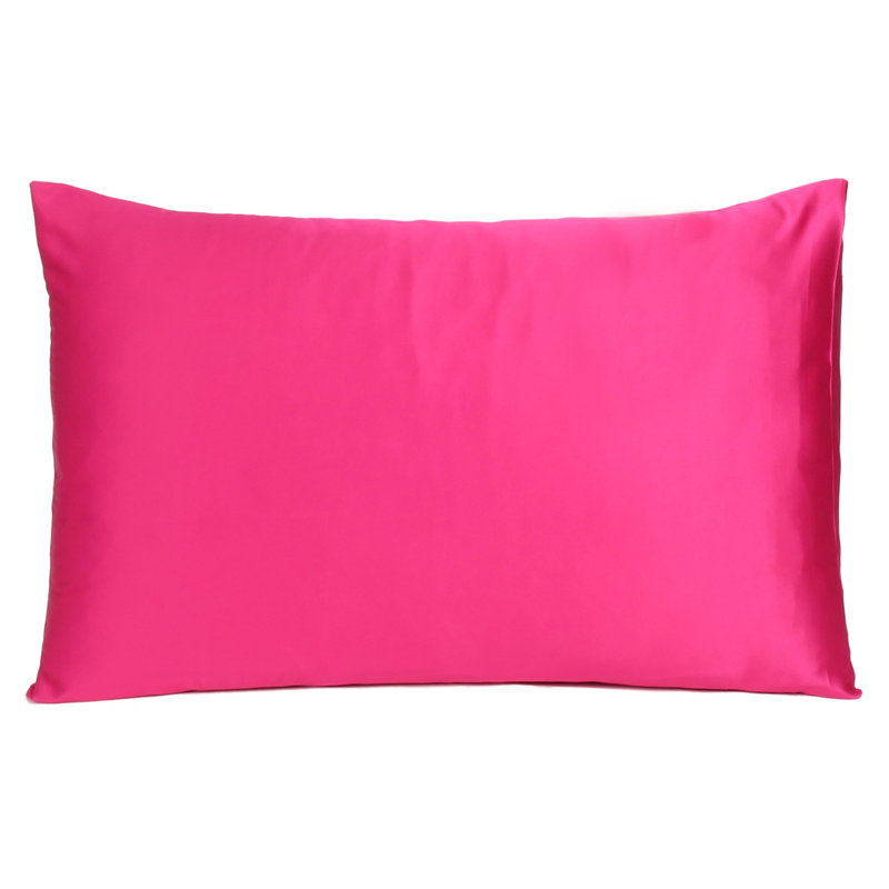 Taie d'oreiller en satin , Standard, Fuchsia