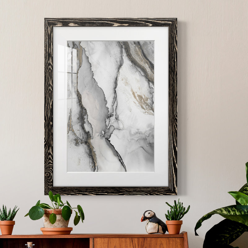 «Abstract Ink Fantasy I» - reproduction de cadre photo, H 24 po x l 20 po, Papier avec cadre noir, Oui