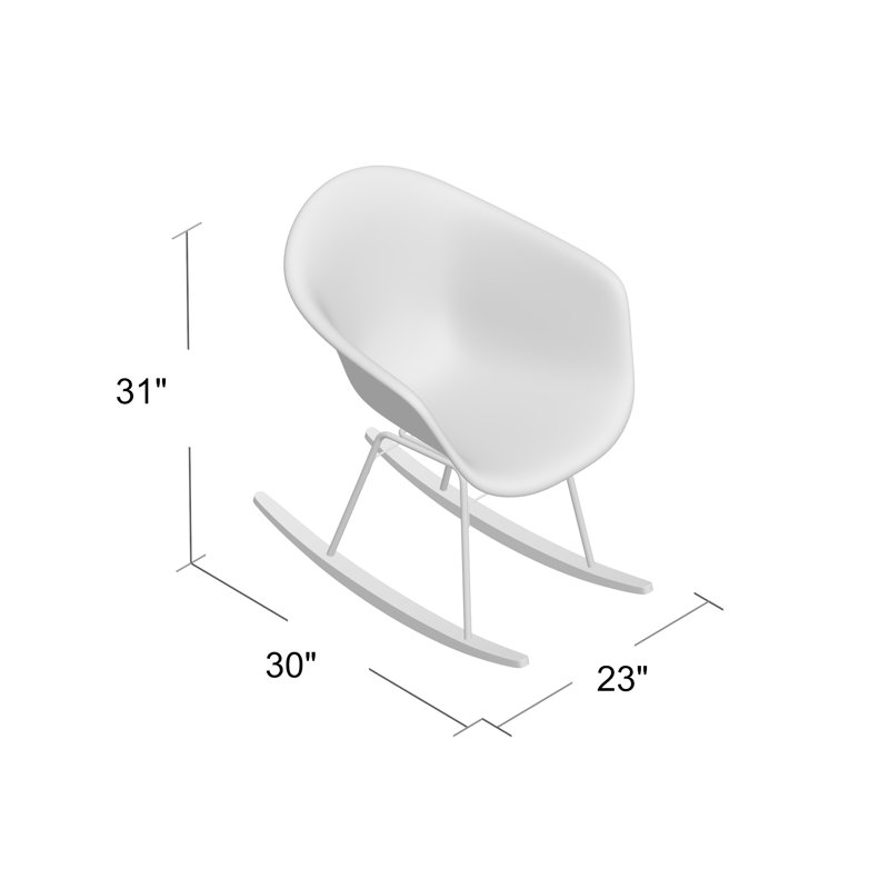 Chaise berçante TA UP, Chrome naturel, Rouge
