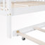 Lit simple blanc avec lit gigogne-655503680-655503681