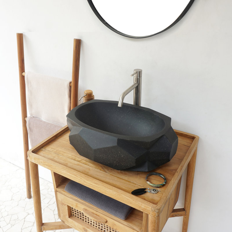 Barclay Kyan 20'' Concrete Specialty Bathroom Sink, Terrazzo Black