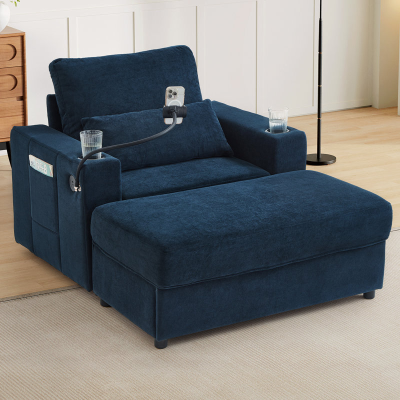Canapé pour chaise longue de 42,5 po de largeur, Bleu