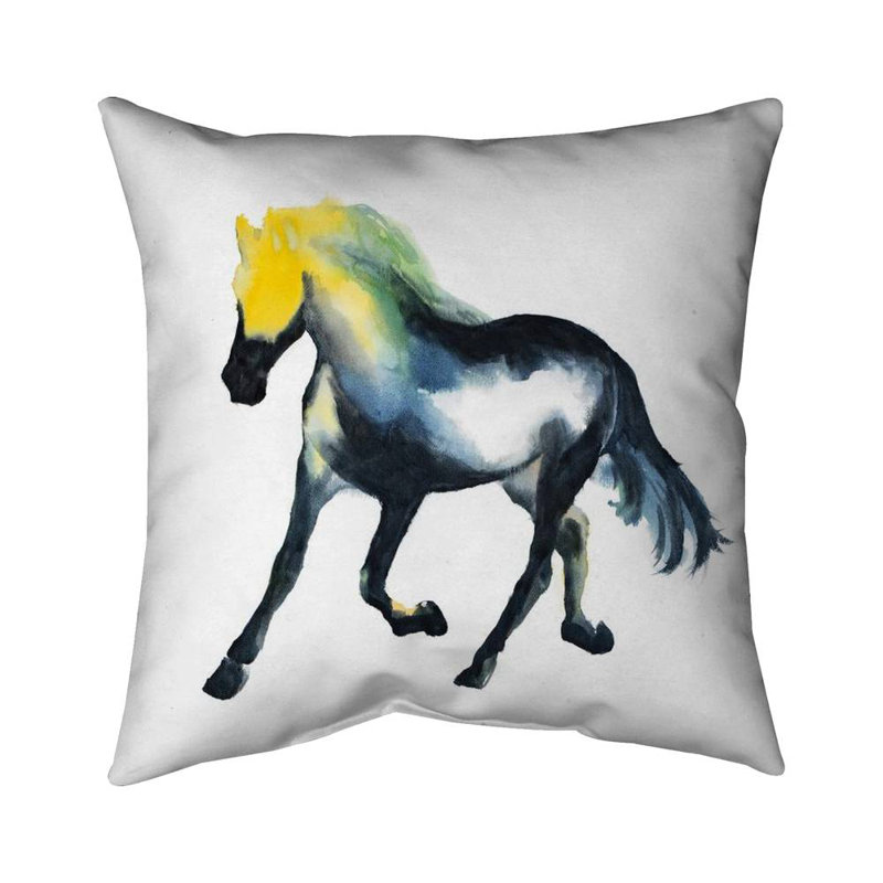 Galloping horse - 16"x16" Throw pillow - Poly twill - Print on demand