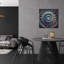 «Blue & Gold Swirl» par Rey Klimt, art mural en verre acrylique-337432276