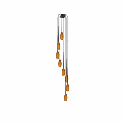 Izza 8 - Light Black Cluster Pendant