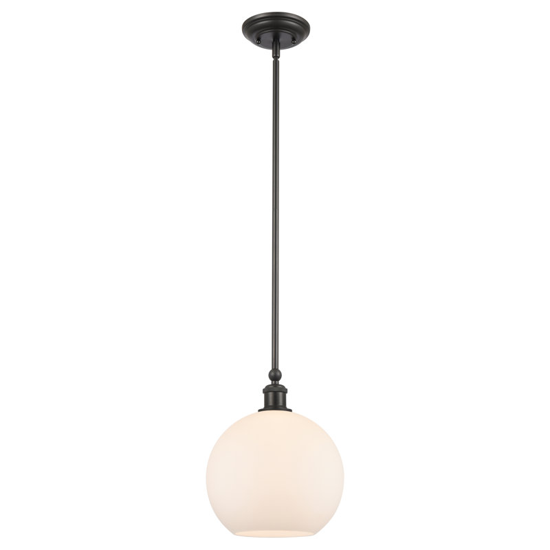 Luminaire suspendu sphère 1 lumière, H 13 po x l 10 po x P 10 po, Blanc mat