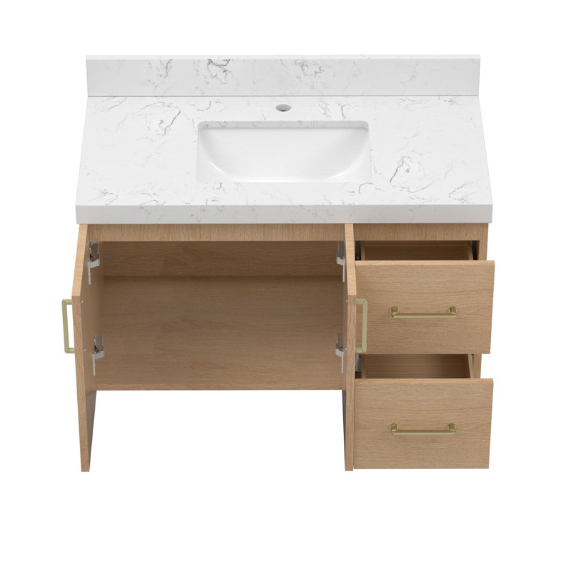Derrickson  36'' Single Bathroom Vanity With Single Sink Top