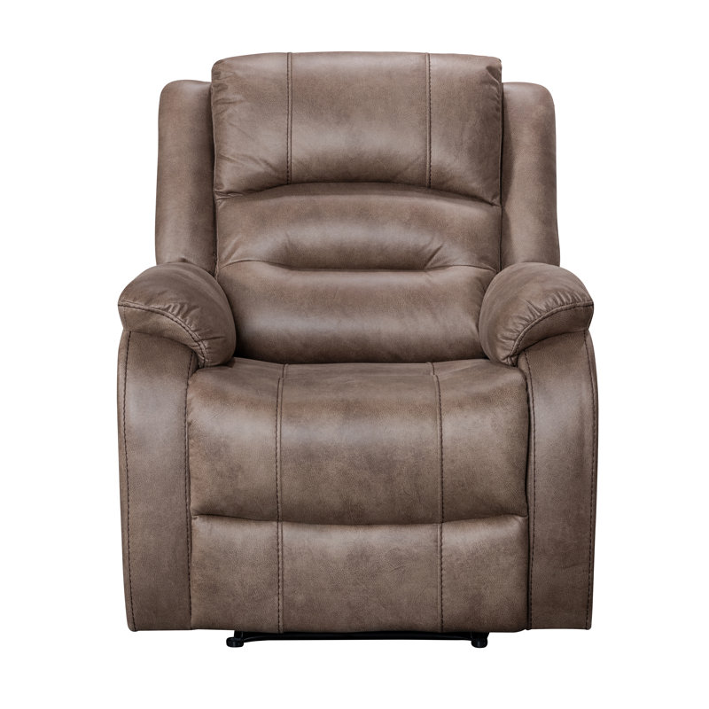 Fauteuil inclinable Larissa en tissu gris foncé Palomino, Caramel