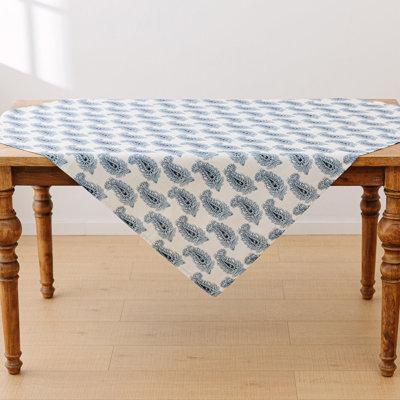 Paisley Print On White Tablecloth