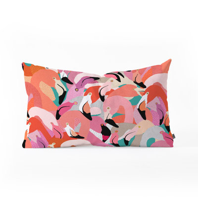 Coussin lombaire à flamant rose de porte ruby