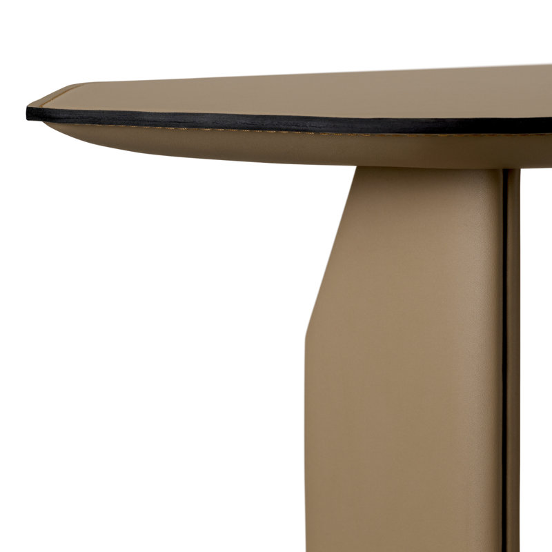 Side Table Maurizio Faux Leather, Brown