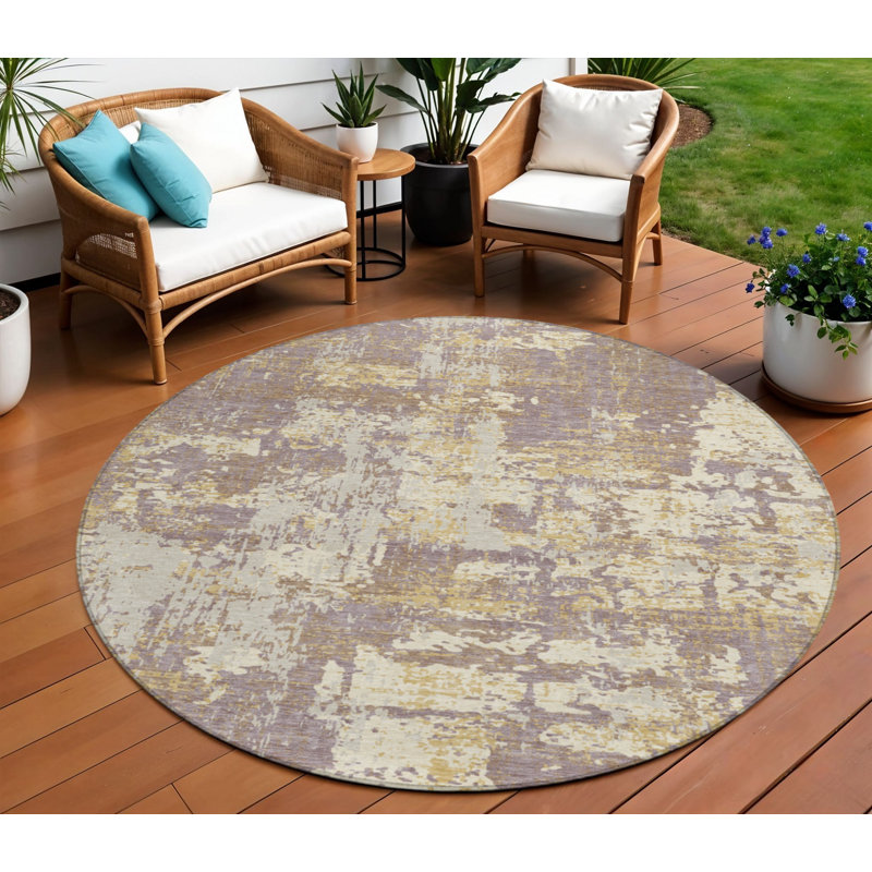 Tapis intérieur lavable rond 8 po Lavender