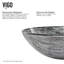 Lavabo de salle de bain rond de type vasque en verre titane de L 17 po l 6 po Giovanni-100503763