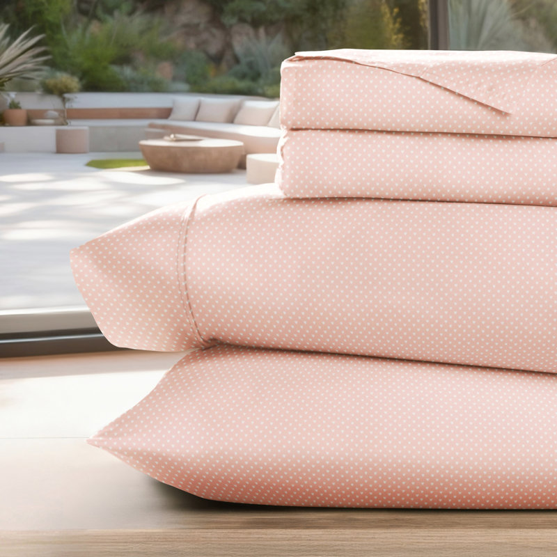 Home My Heart Pattern Microfiber Sheet Set, Navy, Full Sheet Set + 1 Fitted Sheet + 2 Pillowcases