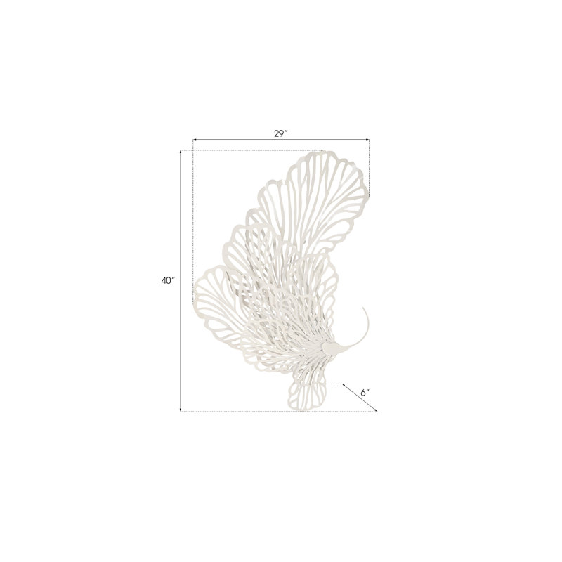 Butterfly Wall Décor, 40" H x 29" W x 6" D