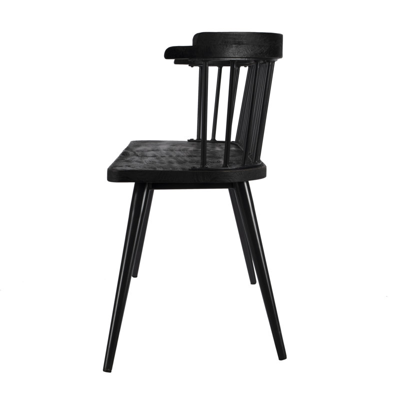 Tempe Mango Wood Spindle Back 51.25"W Bench, Black