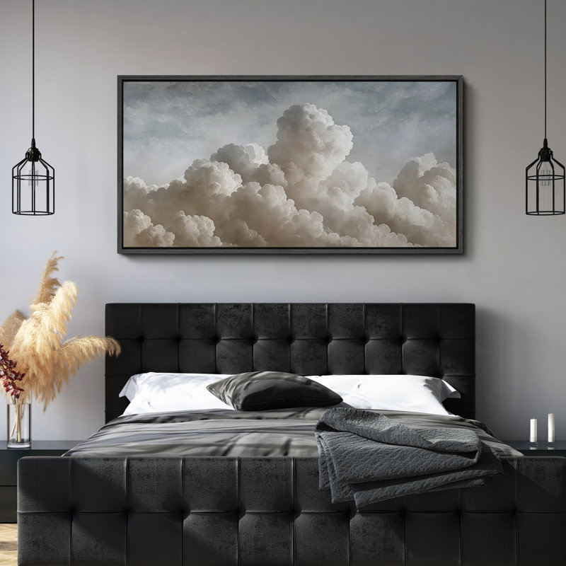 Impression sur toile encadrée surdimensionnée, décorations murales encadrées, Noir, noir, noir, noir, H 30 po x l 60 po