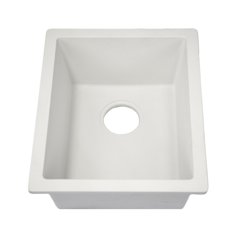 15'' L Undermount Single Basin Kitchen Sink, Matte White