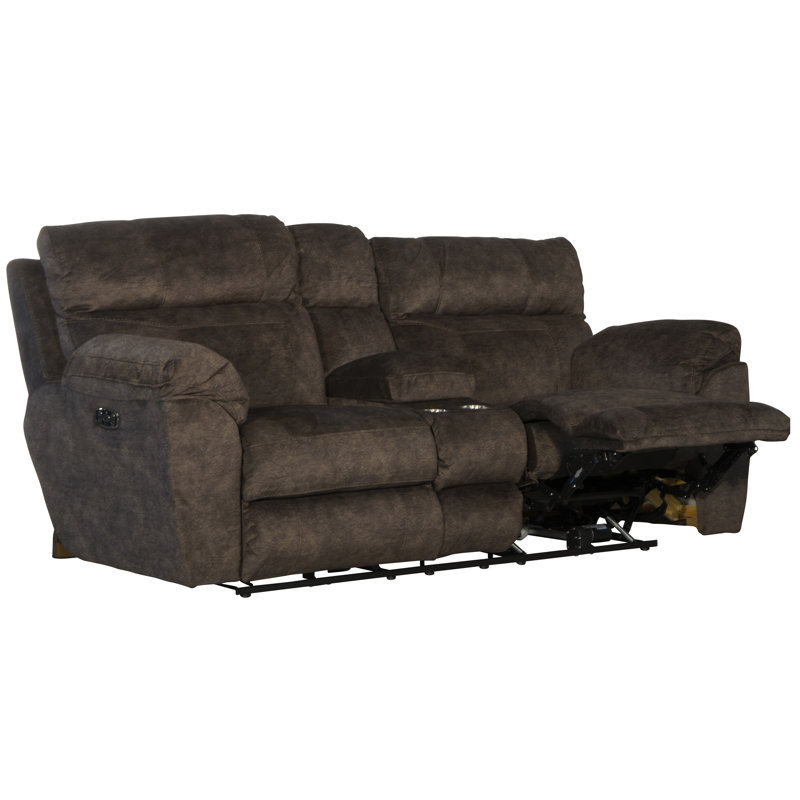 Ameja 86" Pillow Top Arm Reclining Loveseat, Yes, Brown