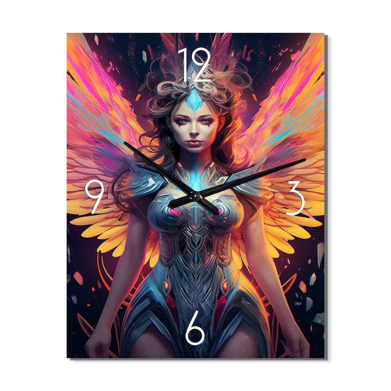 Horloge murale Glorious Angel Goddess Radiance I - Fashion Woman, H 40 po x l 30 po x P 1 po