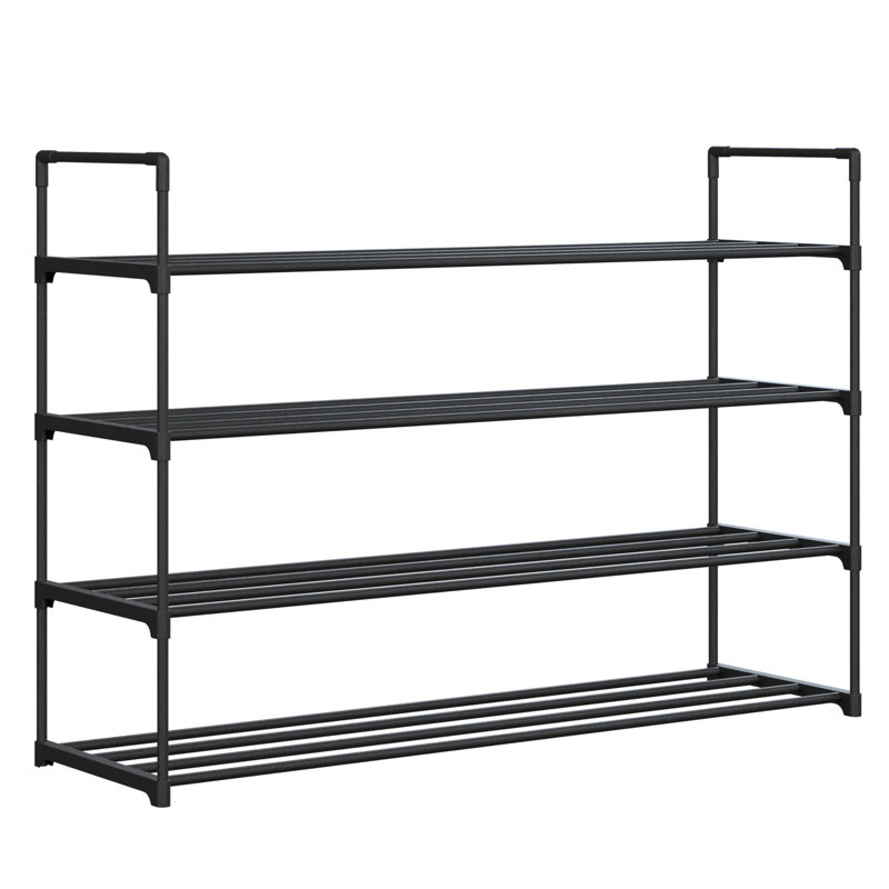 Shoe Rack - 4-Tier Shoe Organizer for Closet, Bathroom, Entryway - Shelf Holds 20 Pairs Sneakers, Heels, Boots by Home-Complete